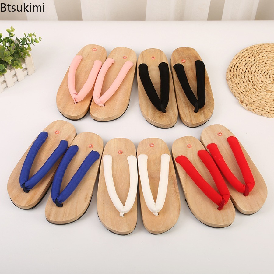 Geta Wooden Sandal - أحذية جيتا التقليدية الجديدة للرجال والنساء،