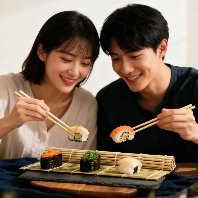 الخيزران الطبيعي السوشي حصيرة  - مراجعة Sushi Making Kit وسعره